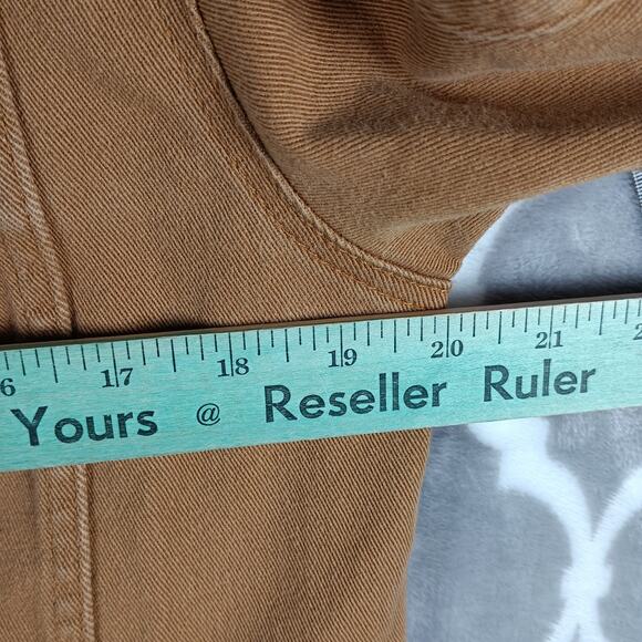 LRG Jacket Mens Medium Brown Tan Denim Hooded Button Up Lifted Research Group - Picture 7 of 11